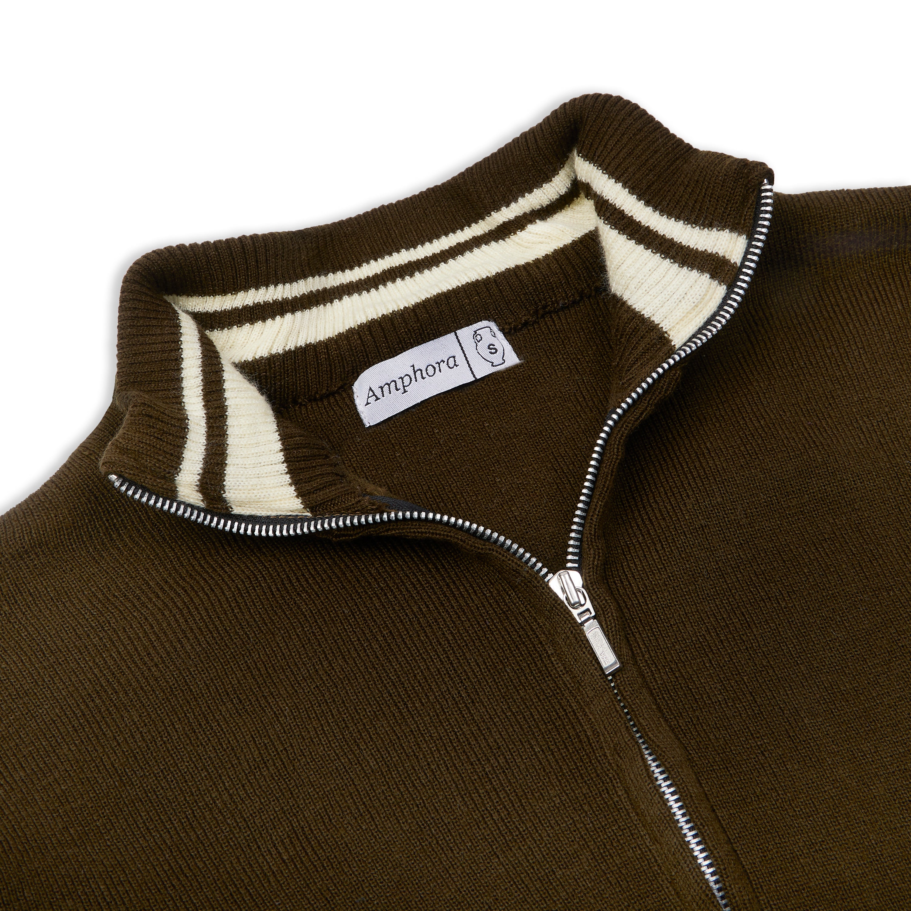 Brown Knitted Zip Up