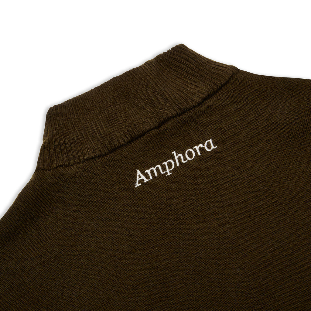 Brown Knitted Zip Up