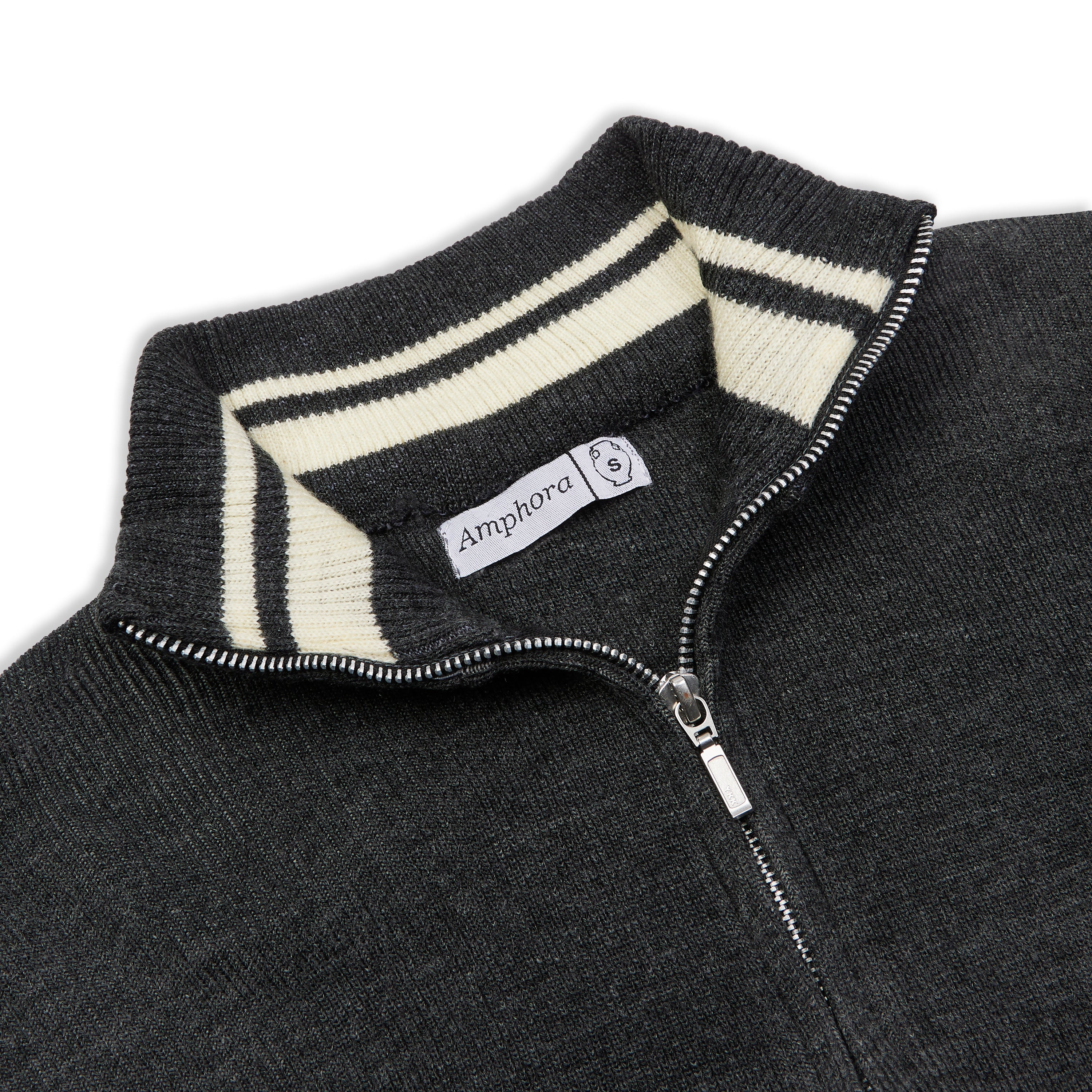 Charcoal Grey Knitted Zip Up