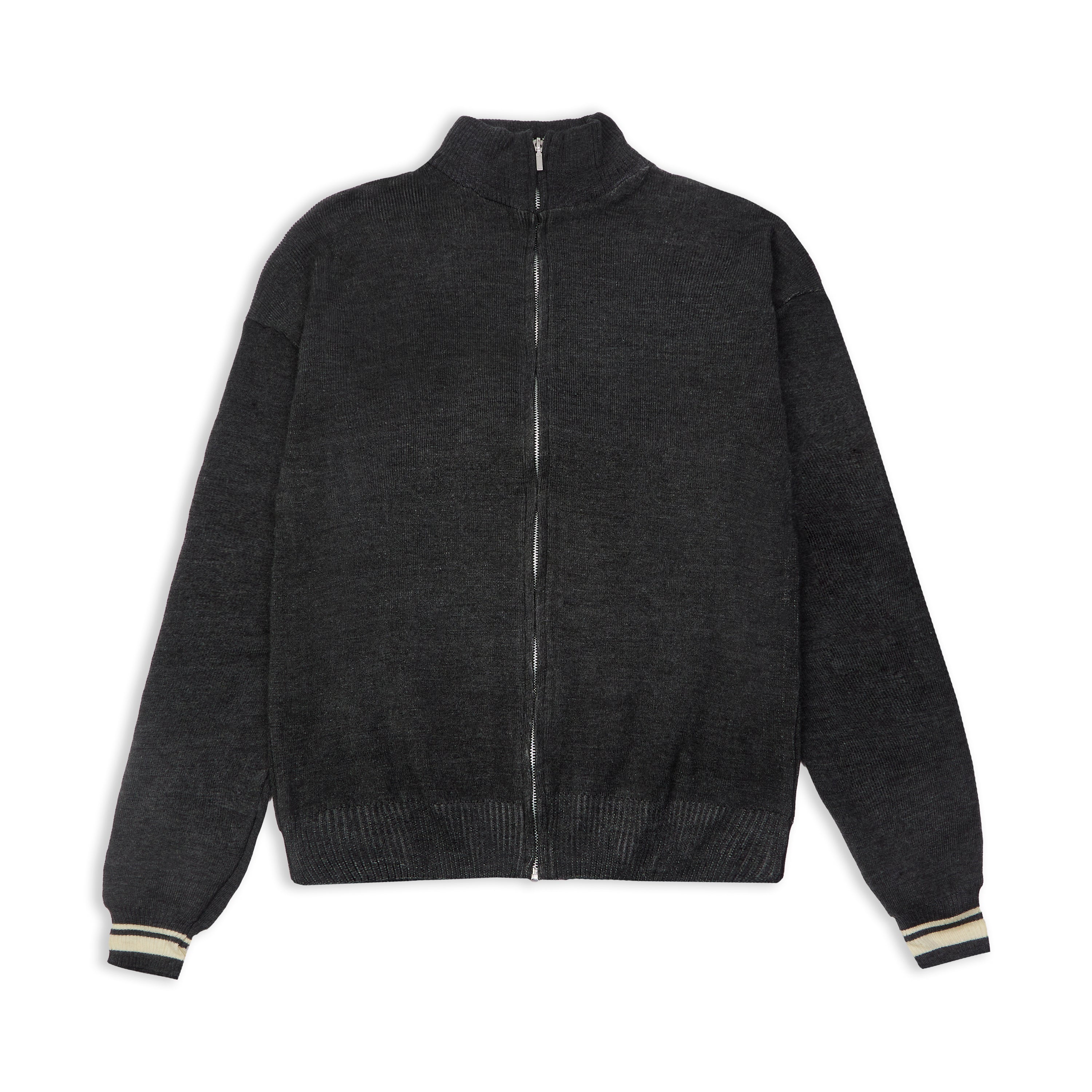 Charcoal Grey Knitted Zip Up