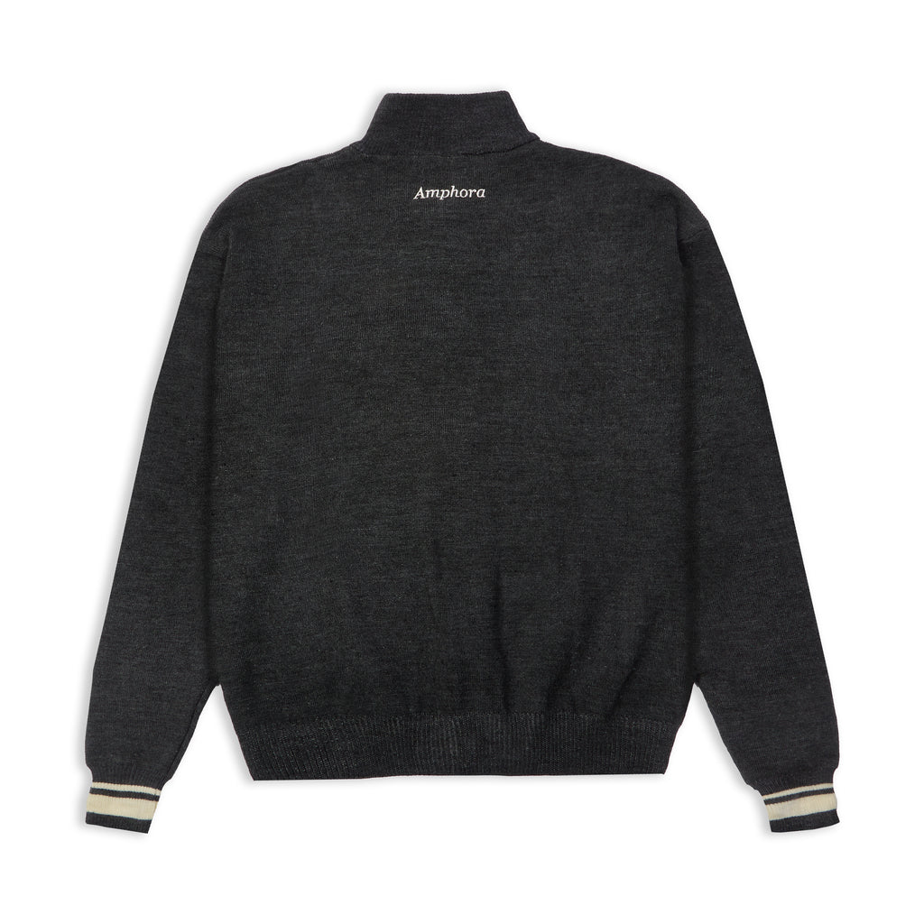 Charcoal Grey Knitted Zip Up