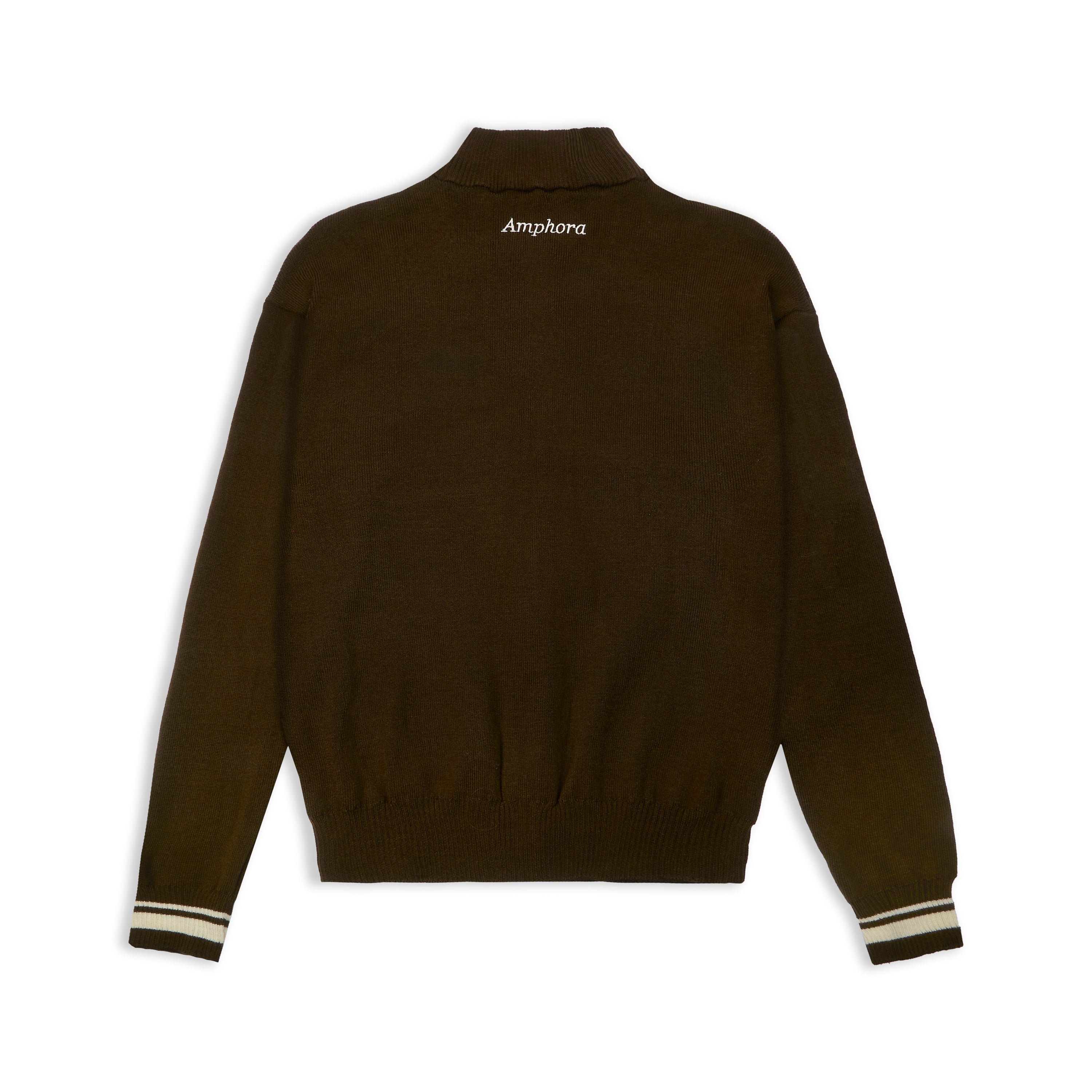 Brown Knitted Zip Up